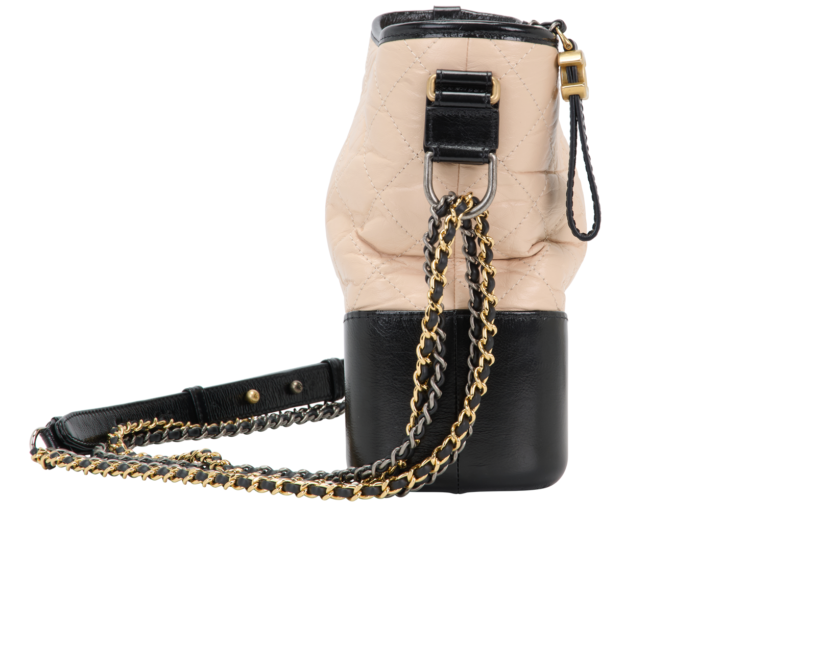 Medium Gabrielle, &pound;1,800, Handbags, Black/Pink, Leather, Side view